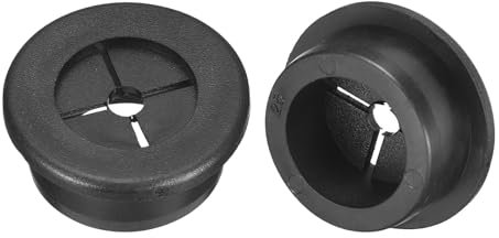 QUARKZMAN 2 Pcs Passe-Câble pour Cordon, 25mm Passe-Câble de Bureau en Caoutchouc Flexible Grommets de Fil Cache-Trou pour Bureau Organisateur de Câbles d'Ordinateur, Noir