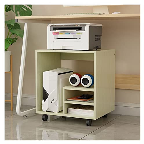 DDKYHU Druckertisch Druckerständer Rack Büro Laser Multifunktionsdrucker Kopierer Scanner Rack Rack Multifunktions-Lagerregal Computer Hauptrahmen Druckerständer (Beige)