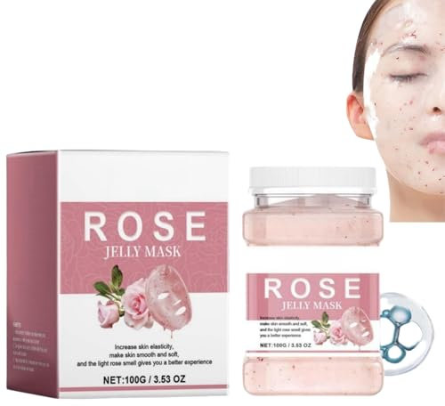 Jelly Mask,Jelly Face Mask,Mask,Jelly Mask For Face,Rose Smoothing Facial Mask,Powder Face Mask,Face Masks Beauty,Face Masks Skincare,Deep Cleansing Hydrating,(Rose Hyaluronic Acid)