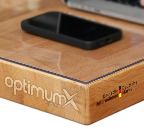 OptimumX Tischfolie transparent nach maß | glasklar durchsichtige tischdecke | Tischschutz transparent | Abwaschbar | Schreibtischunterlage transparent (100x200)