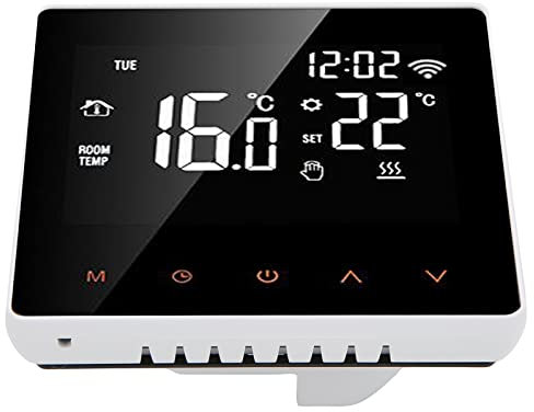ME81H LCD-Thermostat für Wasser- und Elektrische Fußbodenheizung – 230 V, Mehrere Farboptionen (orangefarbener mit weißer Rückseite 16A)
