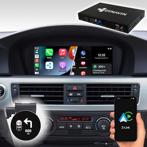 DYNAVIN Wireless CarPlay und Android Auto Adapter für BMW 1er 3er 5er E81 E87 E90 E60 X1 X3 X5 mit 8,8 Display, Add-On Head-up Display, Navi, DAB+ Radio: D9-CIC-H Ultra Flex