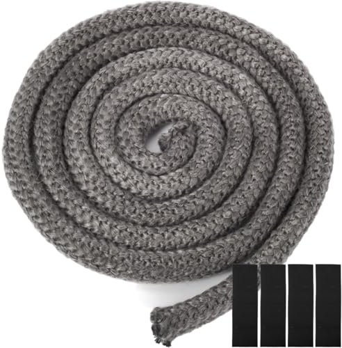 YOCCEK Ofendichtschnur Ofendichtung Kamindichtung Feuerfest Glasfaserschnur Türdichtung für Kaminofen Kamin Smoker Grill Rohrisolation Revisionsklappen Abdichten (Φ 20mm x 2.5m)