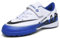 GOGOUP Boys Football Boots Kids Soccer Shoe Girls Junior Football Shoes Athletics Sport Shoes Astro Turf Trainers Indoor Outdoor Athletic Sneakers Unisex White Blue 13 UK