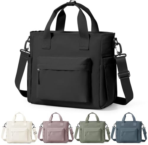 HPLQQ Bolsa Térmica Porta Alimentos, Bolsa Comida Trabajo con Correa Ajustable, Lunch Bag Bolsa Almuerzo Isotermica Impermeable para Mujer Trabajo, Oficina, Colegio y Picnic,A1-Negro