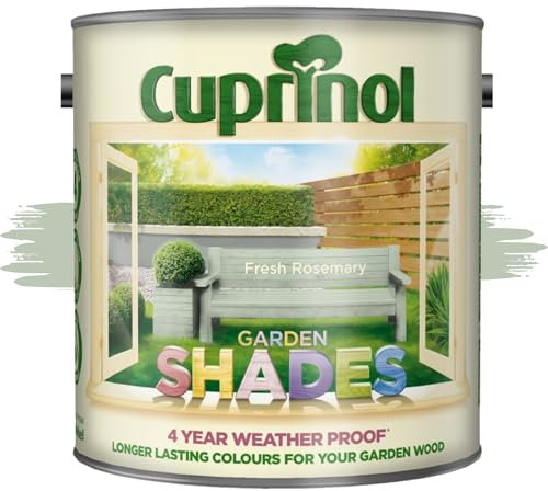 AOC24 Garden Fence Shade Paint - Exterior Wood Paint for Sheds, Fences - Water-Based, Quick Drying 1 Hour - Use on Wood, Terracotta, Stone, Brick - Outdoor Garden (Fresh Rosemary, 2.5 Liters)