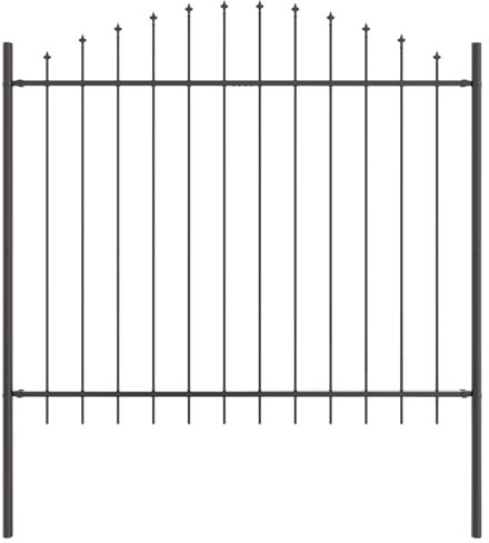 vidaXL Gartenzaun WOERDEN 170 x 165 cm Pulverbeschichteter Stahl Grau