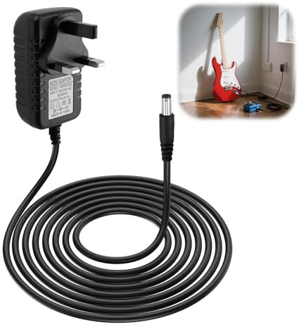 9V Guitar Pedal Power Supply Compatible with BOSS ME-80 ME-25 PSA-120S DS-1 RC-1 GT-1 DD-3 DD-7 FRV-1 9V DC 1A 6.6ft Wall Charger Adapter for Bass Pedal Stompbox Noise Reduction Electronic Keyboards