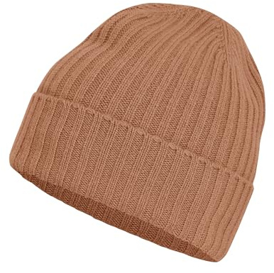 FALKE Unisex Beanie-Mütze Basic Ribbed U Be Kaschmir schnelltrocknend warm 1 Stück, Braun Cork 5034, OneSize