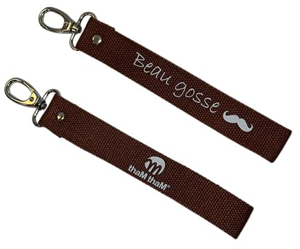 THAM THAM Porte-clé, Porte-clé imprimé, Pour les voiture, moto, scooter, maison, bagage, sac à dos…. Cadeau original, Homme/Femme, 26 cm, Coton
