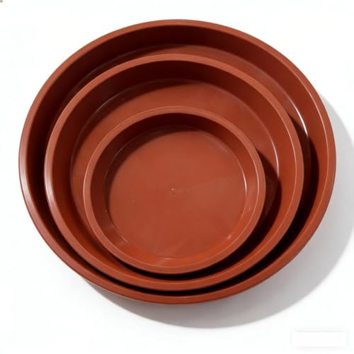 msymsyu 10 sottovasi rotondi da 12 cm, per piante | Sottovaso rosso, in plastica, per progetti di giardinaggio e piante da interni ed esterni
