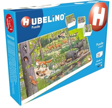 Hubelino Puzzle #410337 Tiere des Waldes, 35-teilig, kompatibel mit Bausteinen Anderer Hersteller