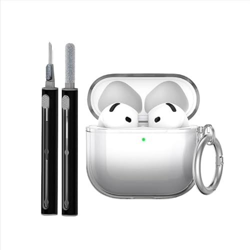 INF Schützendes TPU-Hüllenset kompatibel mit Apple AirPods 4 mit Reinigungsstift und Schlüsselanhänger