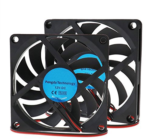 YINETTECH Lot de 2 ventilateurs silencieux pour ordinateur portable 80 mm 2 broches