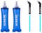 Azarxis Gourde Souple Flasque Running Bidon Sport Pliable Poche Hydratation Flacon Bouteille d'eau pour Randonnée Marathon (250ml avec Paille - 2 Pièces)
