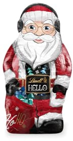 Lindt Schokolade | HELLO Xmas Santa | 80g | lustiger Weihnachtsmann aus zarter Vollmilch-Schokolade | festliche Weihnachtsfigur zum Verschenken oder selber genießen in der Weihnachtszeit