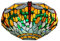 ADM - 'Applique Dragonfly' - Wandleuchte mit geschweißtem Glasschirm, Tiffany-Verarbeitung - Orange - H18 cm