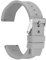 WOCCI 24mm Streifen Textur Silikon Uhrenarmband mit Silberner Schnalle für Herren Damen Uhr (Grau)