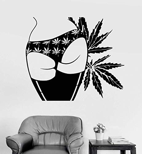 Wandtattoo Sexy Girl Butt Marihuana Hanf Unkraut Cannabis Aufkleber 48 * 57Cm