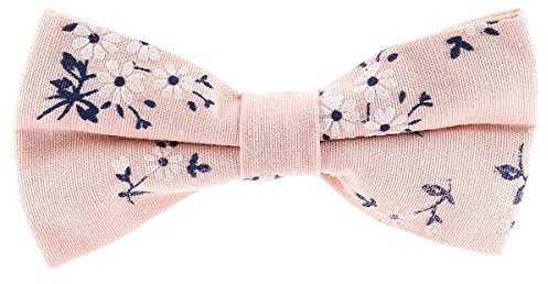 cravateSlim Noeud Papillon Fleurs Rose poudré et Blanc - Motif à Fleurs - Noeud Papillon Homme Champêtre - Idéal Mariage Thème Bohème Chic