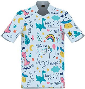 Uniforme Sanitario Hombre Ropa Trabajo Pijama Medico Casaca Enfermero Estetica Peluqueria Veterinaria Hospital Limpieza y Empleado Hogar Antilejía y No Destiñe - Casaca Enanos Hombre S