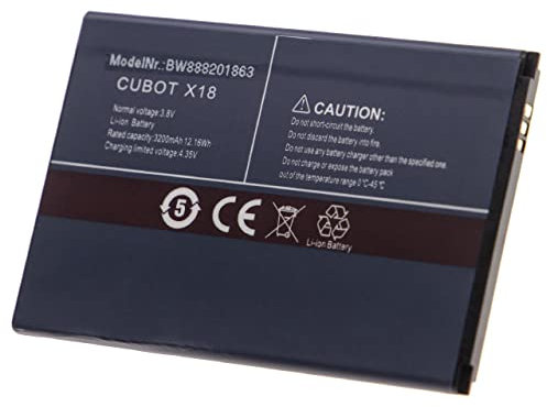 vhbw Akku kompatibel mit Cubot X18 Handy Smartphone Telefon (3200mAh, 3,8V, Li-Ion)