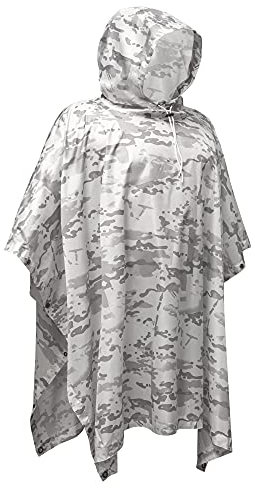 Eosphorus Multicam Alpine Snow Camo Kapuzenponcho Winter Camouflage Ultradünner Windbreaker Jagdbekleidung, Multicam Alpine, Einheitsgröße