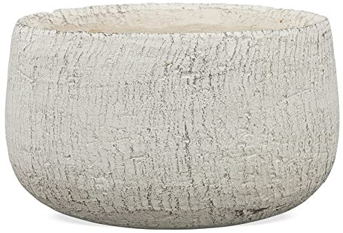matches21 - Maceta decorativa (22,5 x 12,5 cm), color gris y blanco
