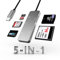 CF Kartenleser USB C 3.0, 5Gbps Hochgeschwindigkeits Multi-Kartenleser mit TF/SD/MS/M2/XD/CF 5-Kartensteckplätzen, SD Kartenleser USB C aus Aluminium für Windows XP/Vista/Mac OS/Linux, Plug-and-Play