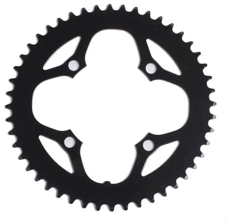 Prowheel Plato redondo para bicicleta 104BCD 42T/44T/46T/48T, plato ancho estrecho único negro para bicicleta eléctrica MTB de 6 a 12 velocidades (42T)