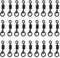 Be In Your Mind 50 Stück 4# Angelhaken Wirbel Flexibel Ring Wirbel Karpfen Angelgerät aus Stahl Rollenwirbel Karpfenangeln Zubehör 20mm Länge