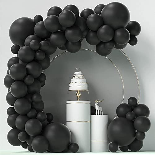 MAOYUTOU Luftballon Schwarz, 111 Stück Ballon Girlande Set 18/12/10/5 Zoll für Deko Geburtstag, Hochzeit, Babyparty