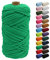 Uiopa Macrame Cord 5mm x 90m, Thick Macrame Rope 8-Strand Braided Cotton Rope, Grass Green Cotton Cord for Plant Hangers, Wall Hanging, Dream Catcher, Garden, DIY Projects