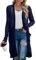 GRECERELLE Womens Summer Beach Cover Up Casual Swimwear Cardigan Long Sleeve Holiday Loose Long Bikini Coverups Kimono for Ladies (Navy Blue, L)