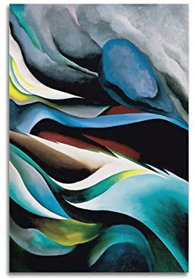 JAHER Georgia O'Keeffe Gemälde Kunstwerke - (From The Lake Nr. 1) Poster Bild Druck Leinwand Wandfarbe Kunst Dekor Moderne Heimkunstwerke Geschenkidee 20 x 30 cm