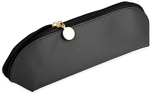 cobee Großer Reise Make up Pinselhalter, tragbarer PU Make up Pinsel Organizer mit Reißverschluss Anti Herausfallen Make up Werkzeug Organizer Make up Pinsel Reiseetui Kosmetiktasche (Schwarz)