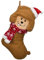 VALERY MADELYN Haustier Hunde Nikolausstrumpf,21 Inch Pudel Hund Weihnachtsstrumpf zum Befüllen und Aufhängen für Kamin,Nikolausstiefel für Weihnachtsschmuck und Weihnachtsdeko,EG0302-0127