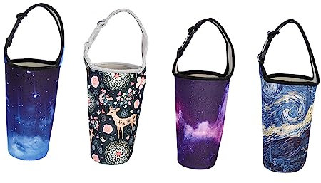 BESTonZON 4stücke Isolierter Flaschenhülle Wasserflaschenträger Für Outdoor-Sport Und Reisen Tumbler Träger Halter Beutel Isoliert Kaffee Becher Neopren Hülse Mit Tragegriff Wasserflaschenta