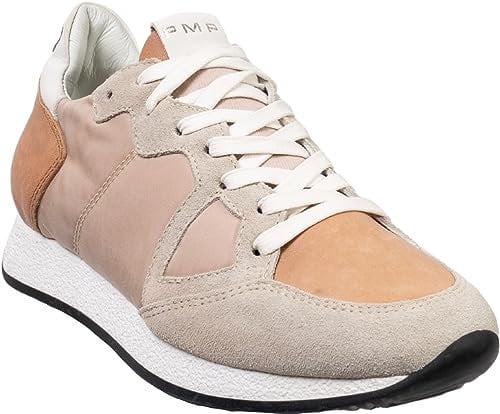 Philippe Model Monaco Vintage L D Basic Nude Sneakers Basse da Donna in Pelle di camoscio e Tessuto Rosa Cipria - Codice Modello: MVLD BX14 - Taglia: 37 EU