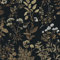 Fiula Floral Peel and Stick Wallpaper 44CMx20M Self Adhesive Wallpaper Vinyl Film Roll Contact Paper Leaf Black Gold Removable Decorative Furniture Stickers for Bathroom Kitchen Living Room Bedroom