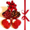 Regalo Romantico San Valentino e Festa della Donna 2025 - Bouquet Rose Legno + 2 Scatole Cuore In Latta + 50gr Ciococroc + 50gr Chicchi di Caffè con Cioccolato Fondente (CHICCHI CAFFE' E CIOCOCROC)