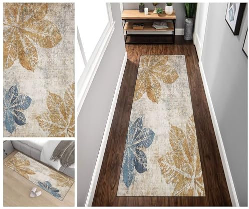 Teppich Flur Küche rutschfest waschbar Teppichläufer Lang Braun Grau Meterware Korridor Tepiche Esszimmer Schlafzimmer Wohnzimmer Schmutzfangmatte