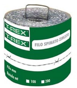 1PEZZO FILO FERRO SPINATO ZINCATO - rotolo da mt.200