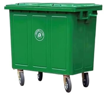 Cubo de Basura Contenedor de Basura for Exteriores de Hierro de 660 litros, contenedor de Basura Grande de Acero Inoxidable, contenedor de Basura de Gran tamaño de fábrica Bote de Basura