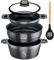 Stone&Stone Padella Antiaderente in pietra fondo a induzione in acciaio, padelle chef professionale (24CM Vaporiera)