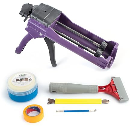 Dual Cartridge Caulking Gun, No Dripping Epoxy Caulk Gun, Economical & Durable, 400 ml 1:1 Ratio, Applying Double Tube Epoxy Grout for Tile & Stone Joints (TK1N)