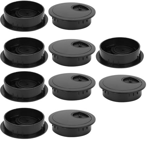 FLEXMAN 10Pcs Wiring Grommet with Cover, Desktop Wire Hole Port Organizer Cable Box Sided Grommet Kit with Anti Slip Ribs, Firewall Grommet Automotive