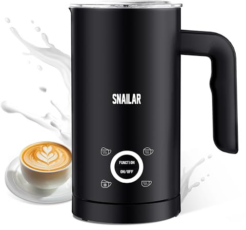 SNAILAR Milk Frother Electric 4-in-1, Hot & Cold Milk Foamer Temperature Control, 10oz/300ml Milk Frother and Steamer,Silent Operation for Coffee Latte Cappuccino, Macchiato