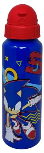 CARTOON Bouteille d'eau en aluminium avec paille Sonic bouteille 550 ml accessoire pour enfants