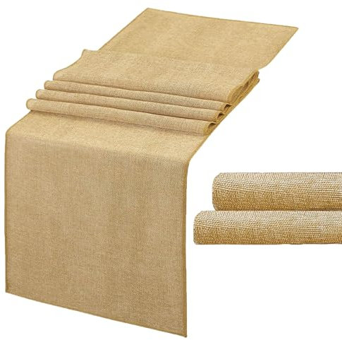 BrillShine Lot de 2 Chemin de Table Lin Kaki 30 x 213 cm Chemin de Table Boho Convient pour Pâques Campagne Vintage Extérieur Restaurant Décoration